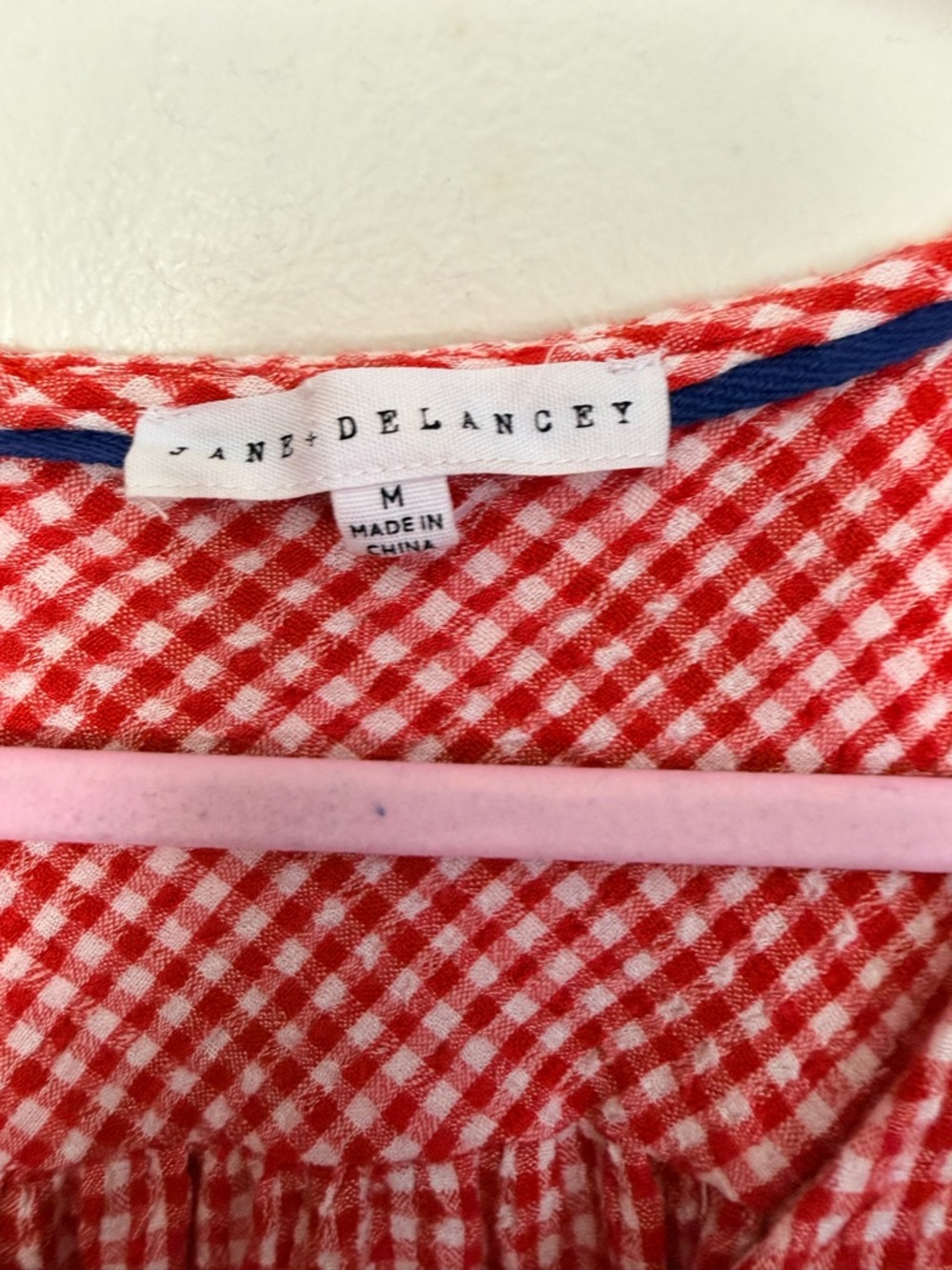 Jane DeLancey Red Gingham blouse